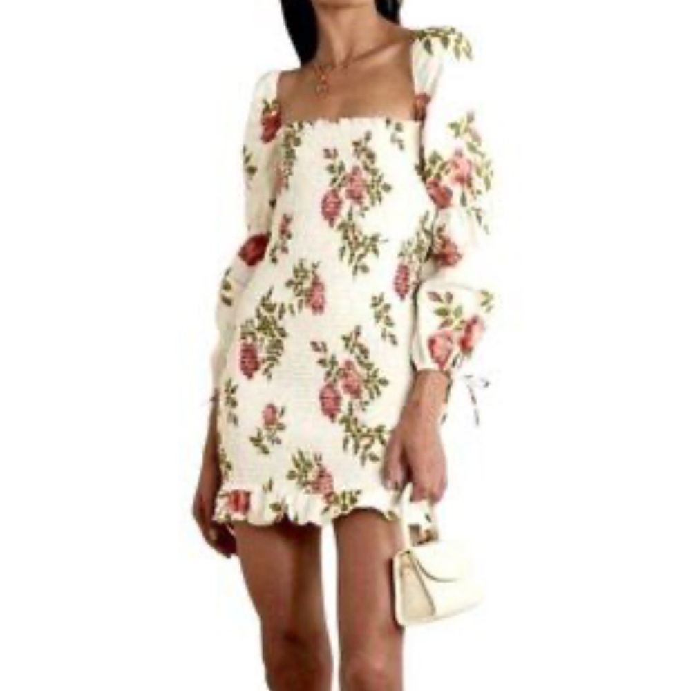 Reformation Hilary Smocked Mini Dress Jolie Size - XS